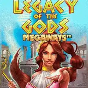 Legacy of Gods Megaways slot logo by Blueprint Gaming at Alf Casino